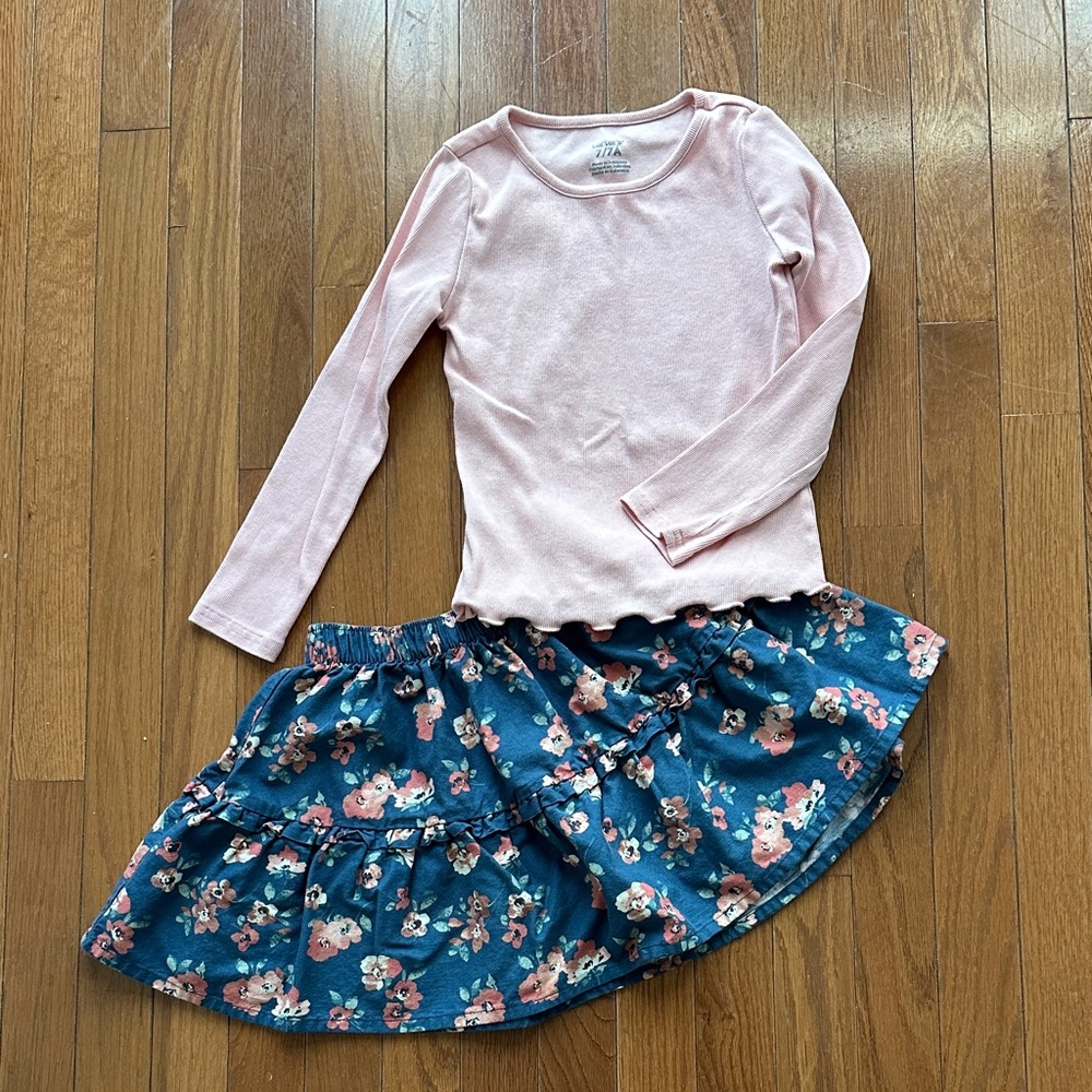 Carters little girl skirt/top set- size 7